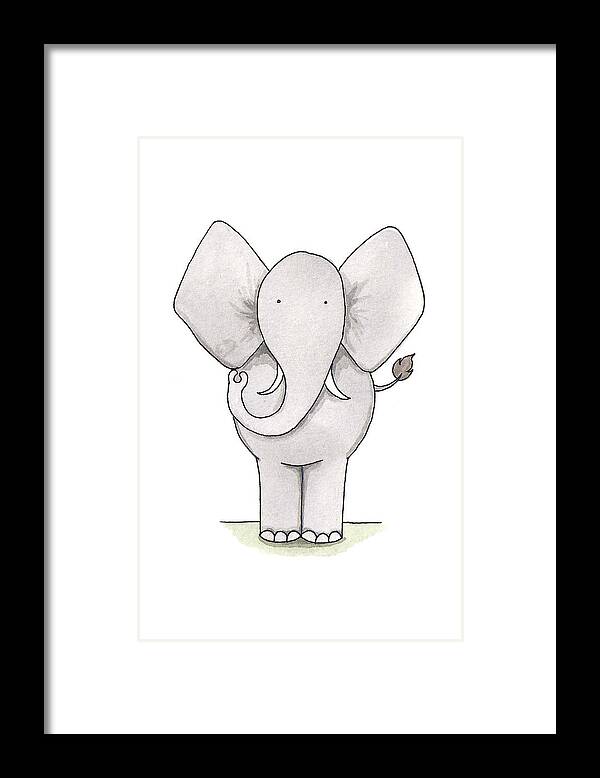Elephant Framed Print featuring the painting Elephant Nursery Art by Christy Beckwith