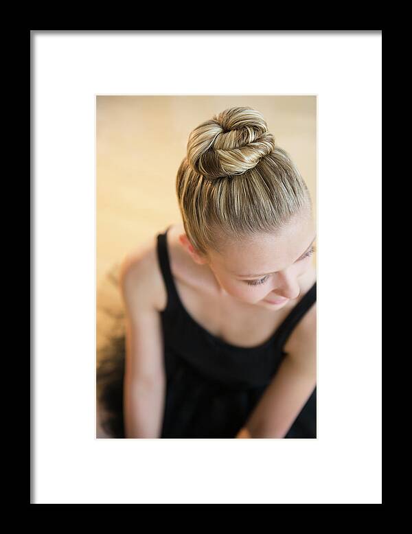 Ballet Dancer Framed Print featuring the photograph Elevated View Of Teenage 16-17 Ballet by Jamie Grill