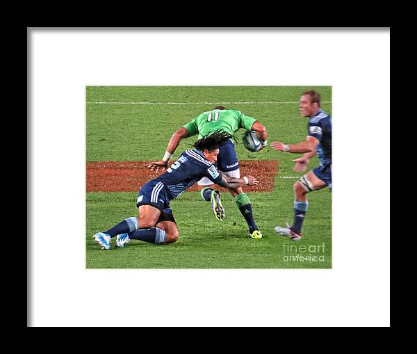 Rugby Framed Print featuring the photograph Eleven Down..NZ by Jennie Breeze