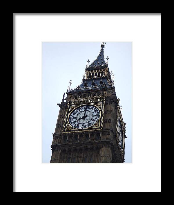 Elizabeth Framed Print featuring the photograph Elizabeth Tower Clock by Richard Reeve
