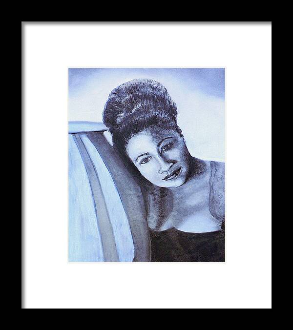Ella Fitzgerald Framed Print featuring the drawing Ella by Karen Coggeshall