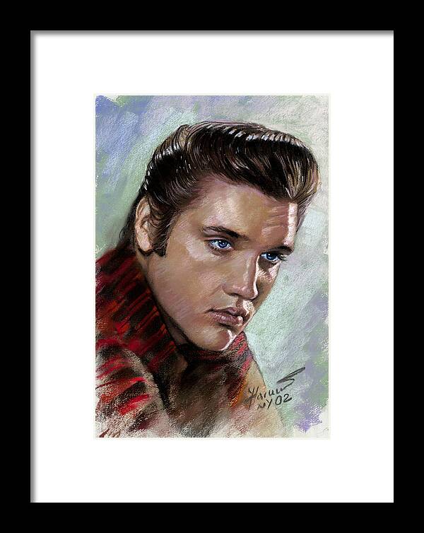 Elvis King Of Rock And Roll Framed Print By Viola El