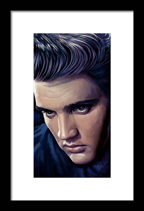Elvis Presley Paintings Framed Print featuring the painting Elvis Presley Artwork 2 by Sheraz A