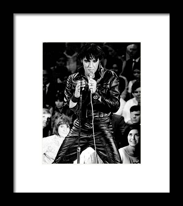 Classic Framed Print featuring the photograph Elvis Presley In Leather Suit by Retro Images Archive