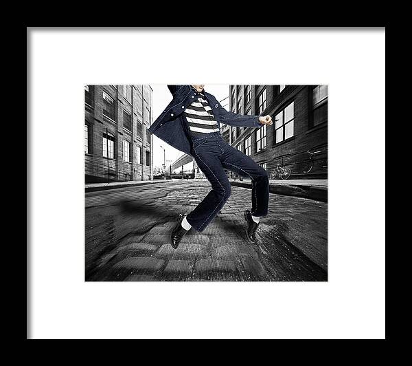 Elvis Presley Framed Print featuring the photograph Elvis Presley In New York City Street by Tony Rubino