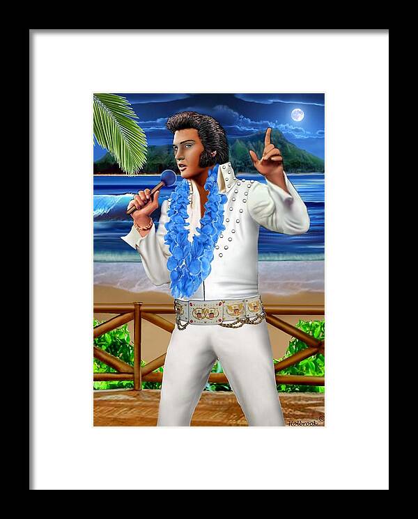 Elvis Presley Digital Art Framed Print featuring the digital art Elvis The Legend by Glenn Holbrook