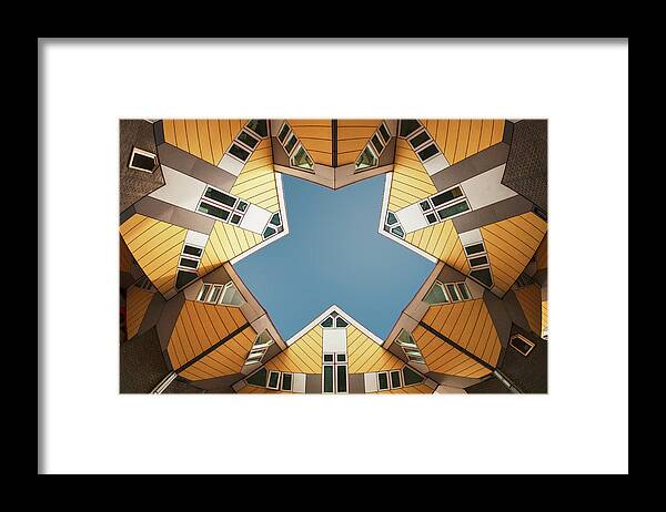 Architecture Framed Print featuring the photograph Embracing The Blue Sky by Gerard Jonkman
