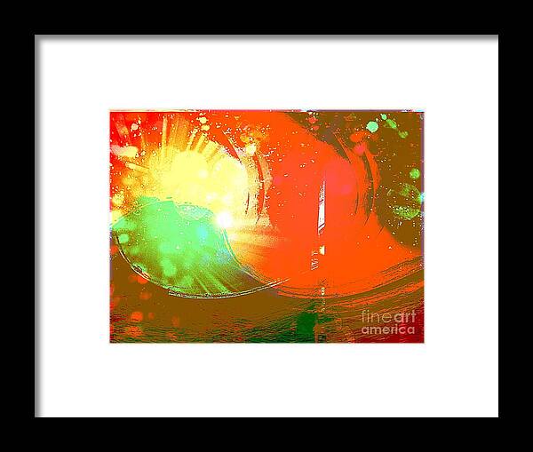 Art Framed Print featuring the mixed media Emergent Sun by Michelle Stradford