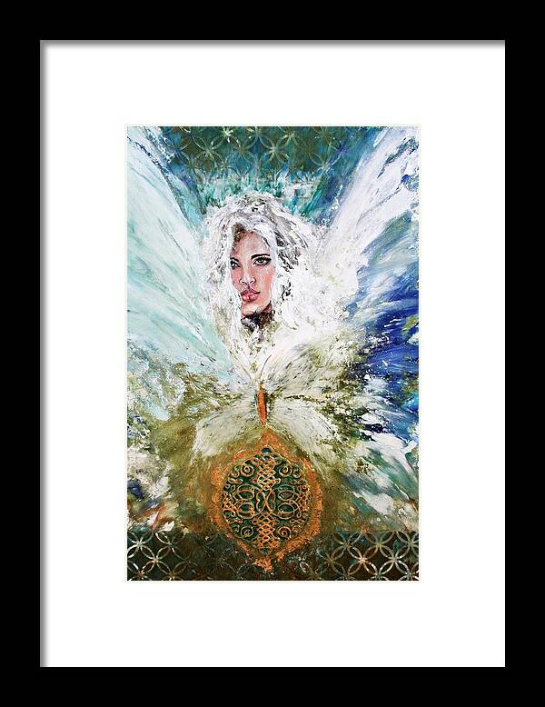 Angels Framed Print featuring the painting Emerging Angel Of Light by Alma Yamazaki
