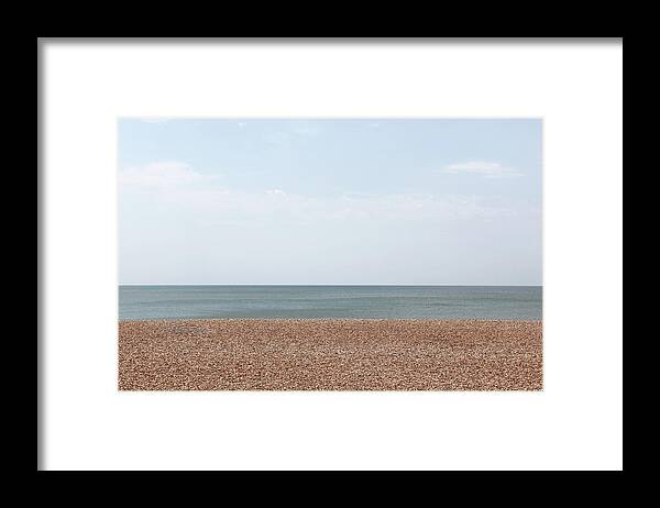 Tranquility Framed Print featuring the photograph Empty Pebble Beach by Richard Newstead
