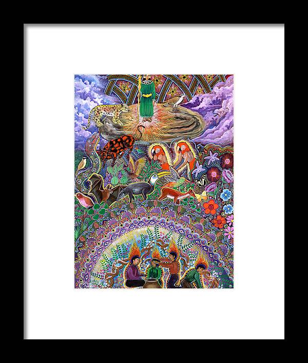 Pablo Amaringo Framed Print featuring the painting Encanto Rumi by Pablo Amaringo