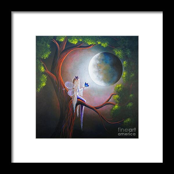 Fairies Framed Print featuring the painting Original Fairy Artwork by Shawna Erback #1 by Moonlight Art Parlour