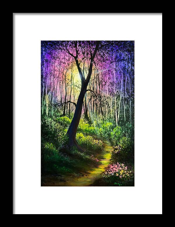 Enchanted Framed Print featuring the painting Enchanted Forest by Chris Steele