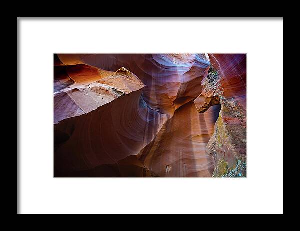 Scenics Framed Print featuring the photograph Enchanting Antelope Canyon With Lichen by Pavliha