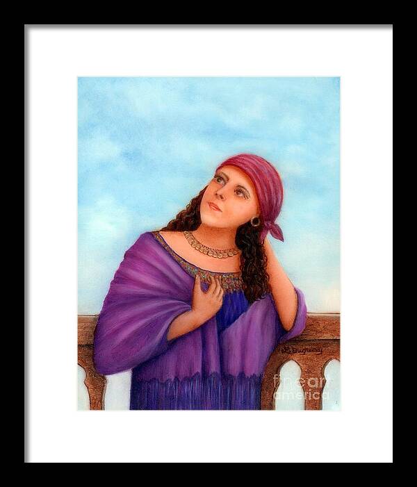 Gypsy Woman Framed Print featuring the painting Enchanting Carmelita by Lora Duguay