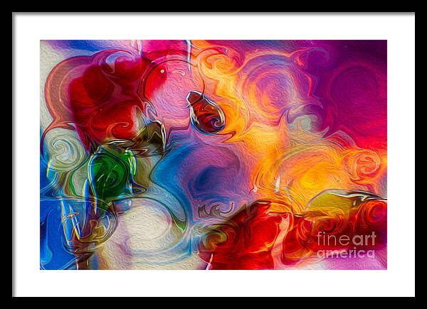 Enchanting Framed Print featuring the painting Enchanting Flames by Omaste Witkowski
