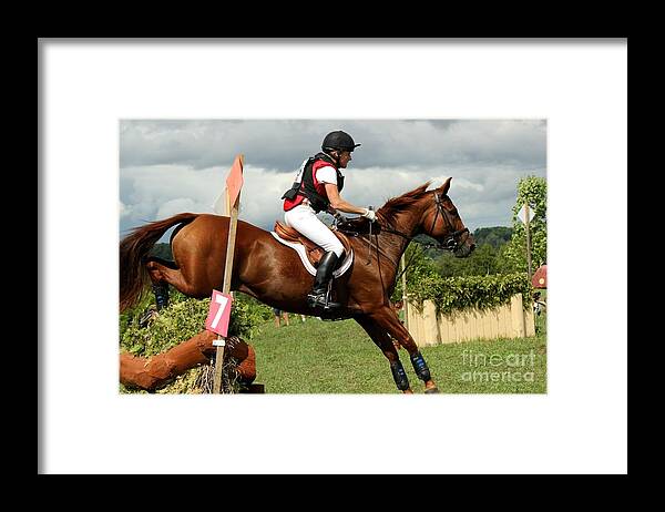 Horse Framed Print featuring the photograph End of the Jump by Janice Byer