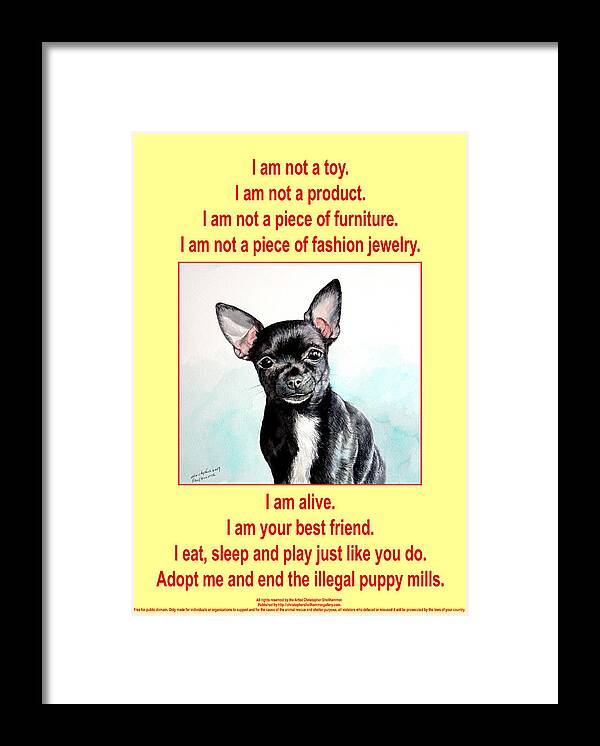 Puppy Framed Print featuring the photograph End the Puppy Mills by Christopher Shellhammer