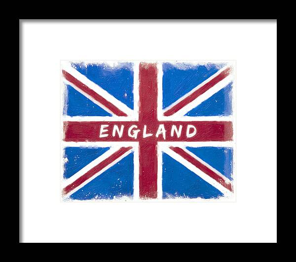 England Framed Print featuring the digital art England Distressed Union Jack Flag by Mark E Tisdale