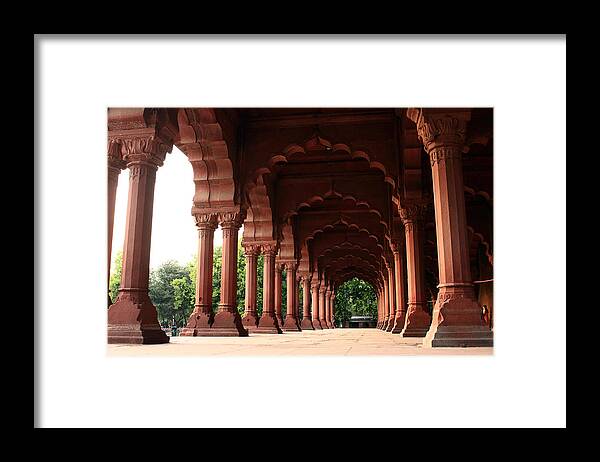 India Framed Print featuring the photograph Engrailed Arches, Red Fort, New Delhi by Aidan Moran