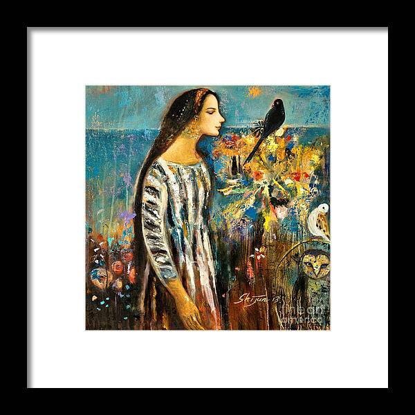 Shijun Framed Print featuring the painting Enlightenment by Shijun Munns
