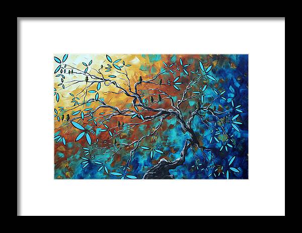 Art Framed Print featuring the painting Enormous Abstract Bird Art Original Painting WHERE THE HEART IS by MADART by Megan Aroon