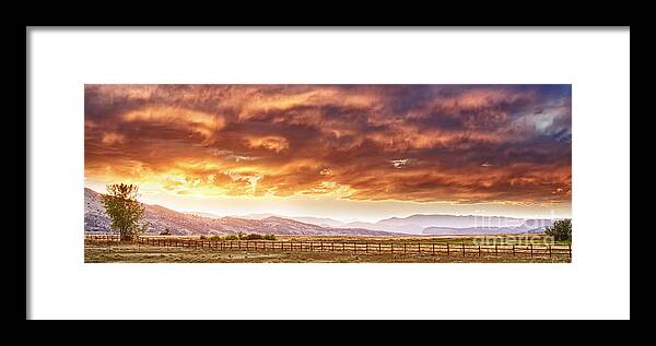Country Framed Print featuring the photograph Epic Colorado Country Sunset Landscape Panorama by James BO Insogna