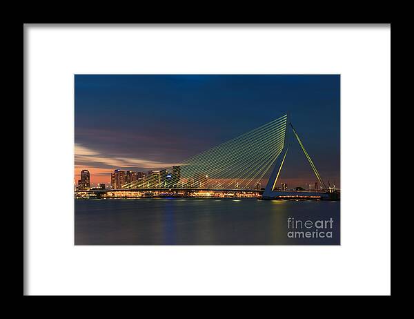 Rotterdam Framed Print featuring the photograph An evening in Rotterdam by Henk Meijer Photography