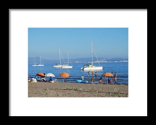 Erikousa Framed Print featuring the photograph Erikousa Beach One by George Katechis