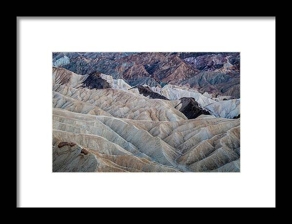 Death Valley Framed Print featuring the photograph Erosional Landscape - Zabriskie Point #2 by George Buxbaum