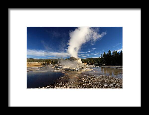 Castle Geyser Framed Print featuring the photograph Eruption Twist by Adam Jewell