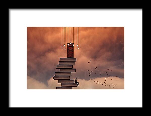Books Framed Print featuring the photograph Escale by David Senechal Photographie