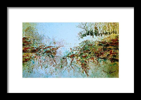 Watercolor Framed Print featuring the painting Escarpment by Carolyn Rosenberger