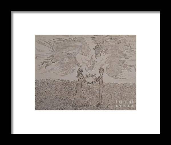 Eternally Framed Print featuring the drawing Eternally Torn by Thommy McCorkle