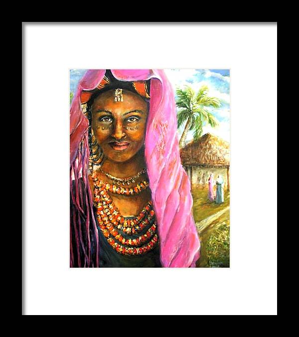  Framed Print featuring the painting Ethiopia Bride by Bernadette Krupa