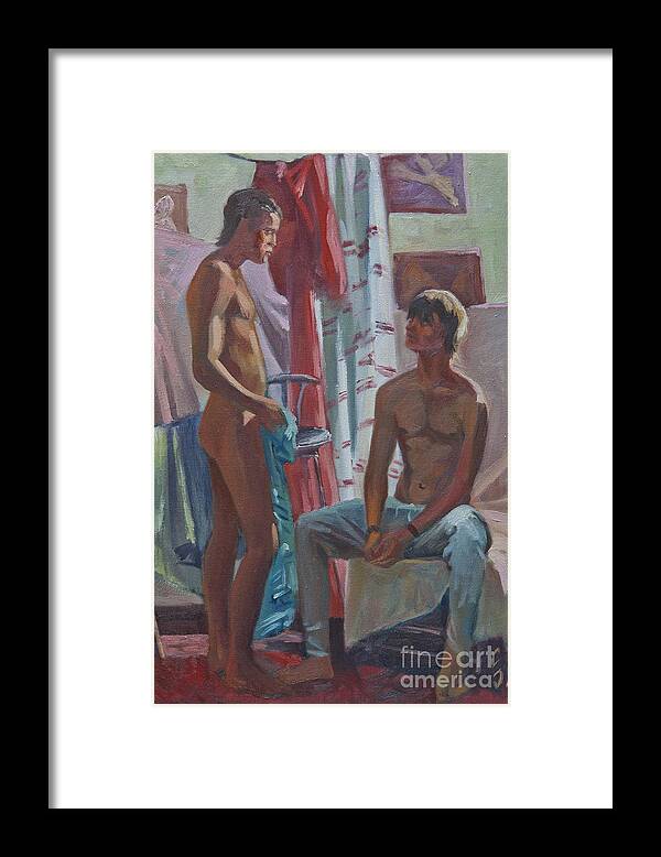Man Framed Print featuring the painting Etude 82 by Sergey Sovkov