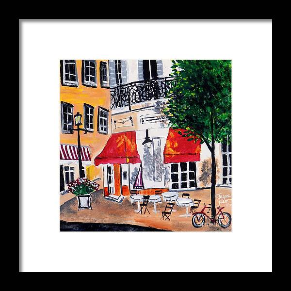 Cafe Canvas Print Framed Print featuring the painting Euro Cafe by Jayne Kerr 