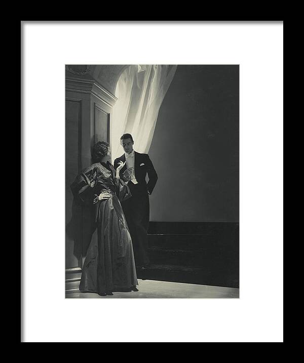Fashion Framed Print featuring the photograph Evelyne Greig In A Lanvin Gown by Horst P. Horst