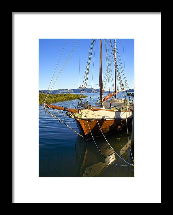 Boat Framed Print featuring the photograph Evening Calm in Coromandel by Venetia Featherstone-Witty
