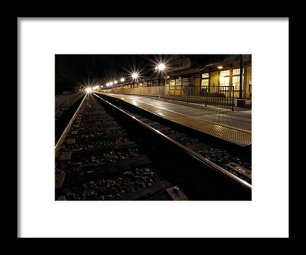 Train Framed Print featuring the photograph Evening Freight Through Chico by Robert Woodward