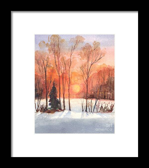 Sunset Framed Print featuring the painting The Evening Glow by Carol Wisniewski