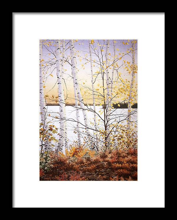 Autumn Framed Print featuring the painting Evening in Muskoka by Conrad Mieschke