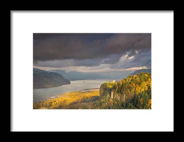 Columbia River Gorge Framed Print featuring the photograph Evening in the Gorge by Kunal Mehra