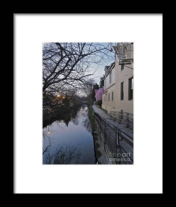 Bridge Street Framed Print featuring the photograph Evening on the Canal Path by Christopher Plummer