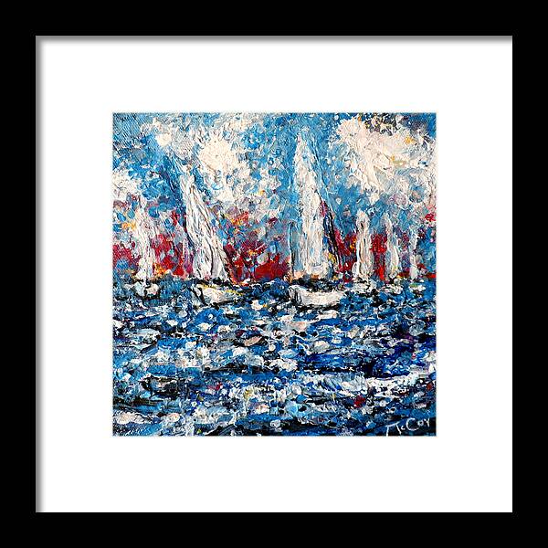 Evening Framed Print featuring the painting Evening Sailing by K McCoy