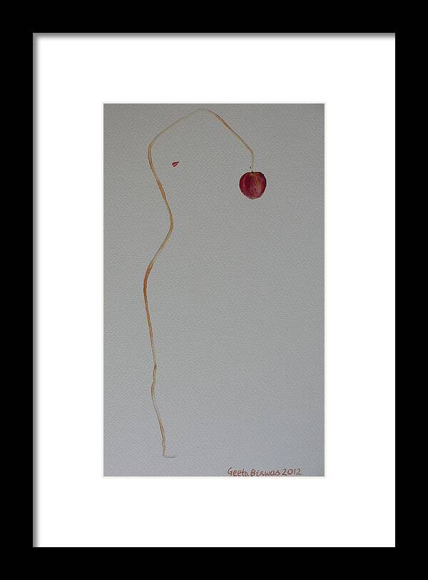 Eve Framed Print featuring the painting Eve's Apple by Geeta Yerra