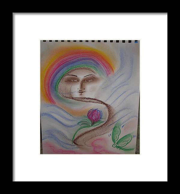 Art Mediumship Framed Print featuring the drawing Example 1 by Angie Butler