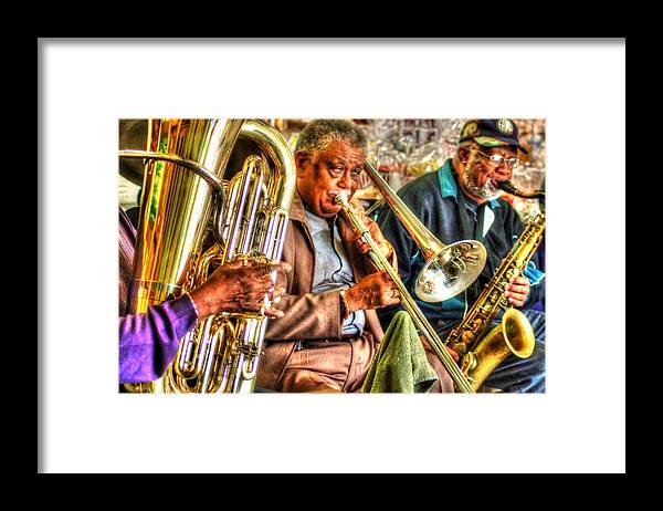Mobile Framed Print featuring the digital art Excelsior Band 3 Piece by Michael Thomas