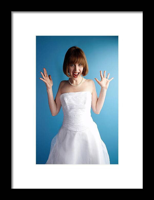 Mid Adult Women Framed Print featuring the photograph Excited bride by Jupiterimages