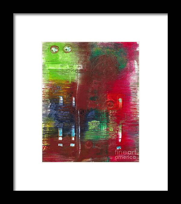Monotype Framed Print featuring the mixed media Exclamation by Ruth Dailey